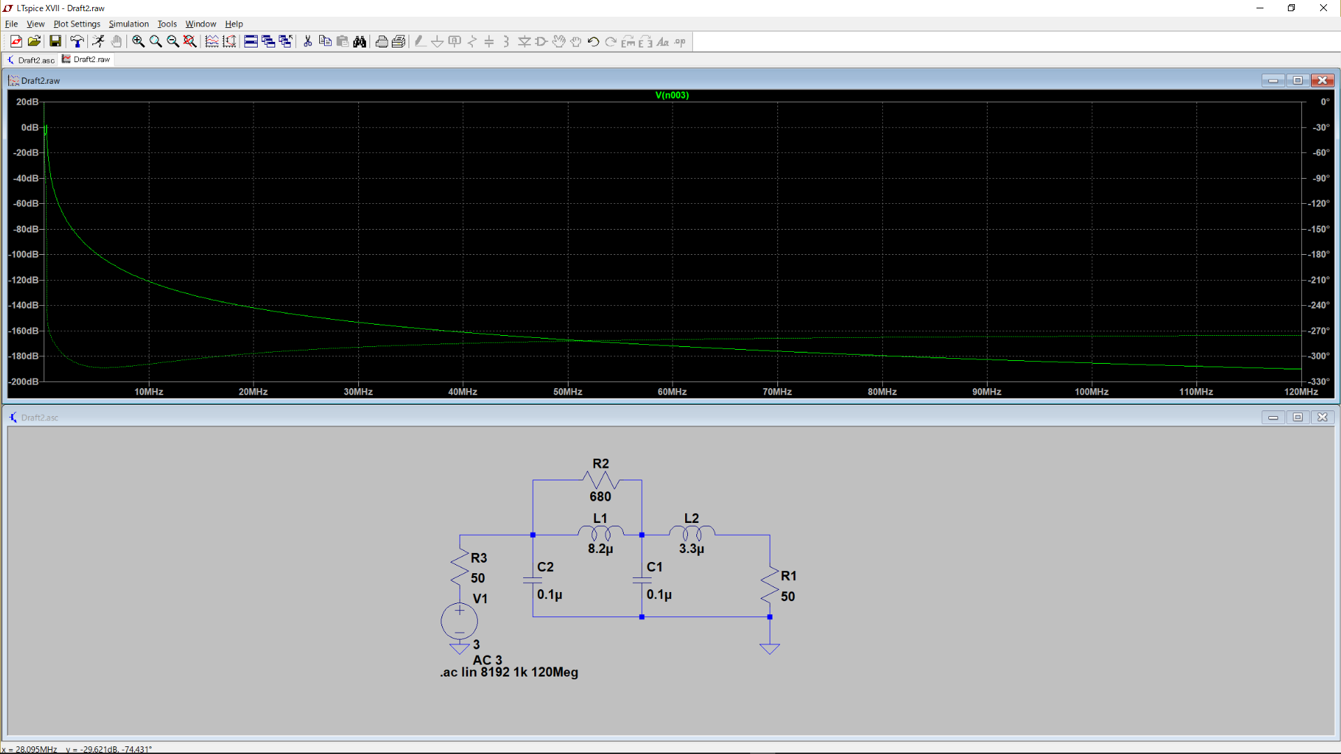 “LNA Power input filter DC-120MHz”