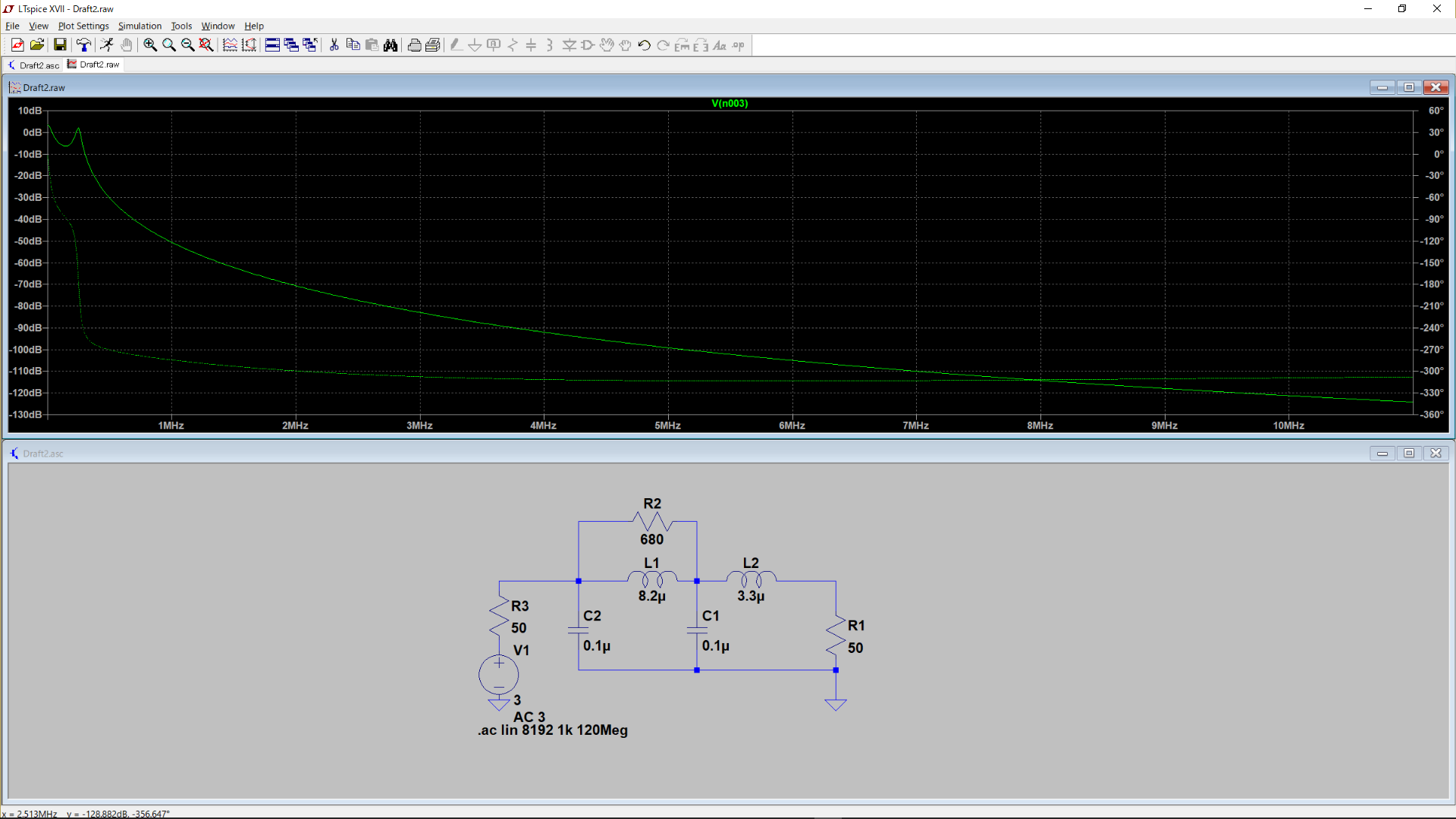 “LNA Power input filter DC-11MHz”